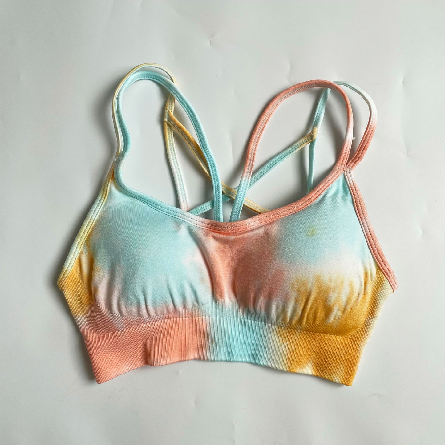 タイダイ柄 シームレスヨガブラ＆レギンスセット